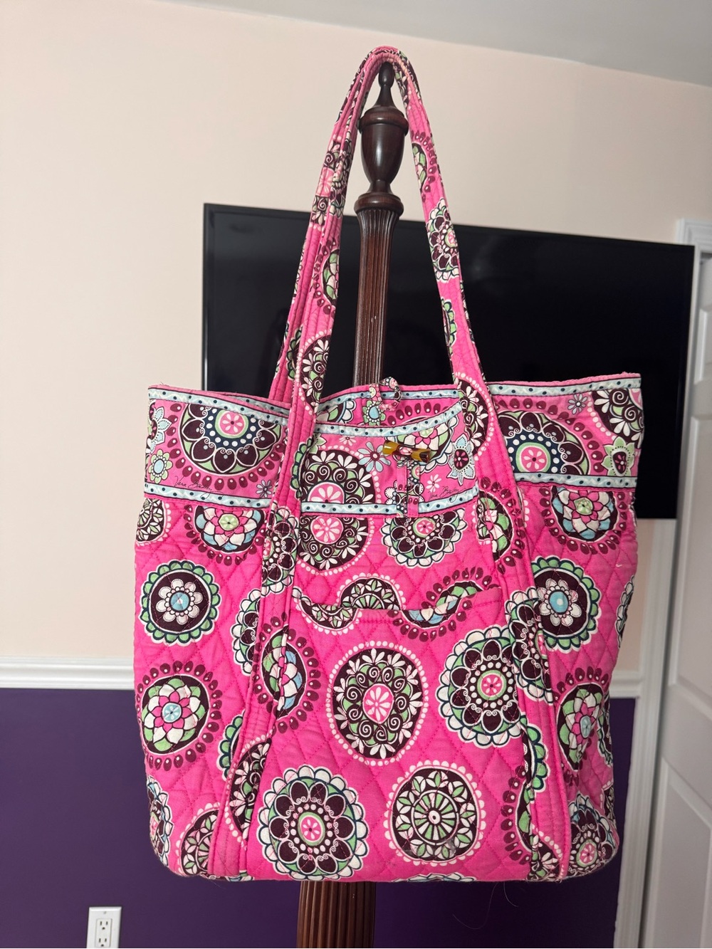 Vera Bradley Tote Bag with Floral Medallion Print
